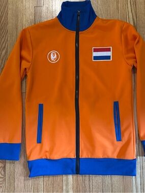 Vintage Netherlands National Football Team Orange & Blue Track Jacket Retro